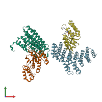 PDB entry 4h3h coloured by chain, front view.