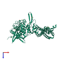 PDB entry 4h3t coloured by chain, top view.