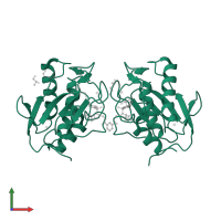 Macrophage metalloelastase in PDB entry 4h49, assembly 1, front view.