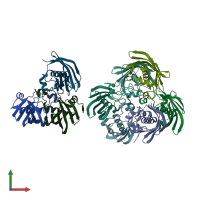 PDB entry 4h4g coloured by chain, front view.