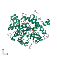 PDB entry 4h4i coloured by chain, front view.
