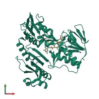 PDB entry 4h4x coloured by chain, front view.