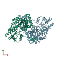 PDB entry 4h51 coloured by chain, front view.