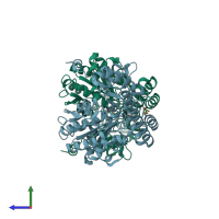 PDB entry 4h51 coloured by chain, side view.