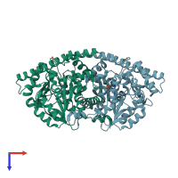 PDB entry 4h51 coloured by chain, top view.
