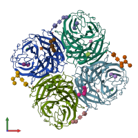 PDB entry 4h53 coloured by chain, front view.