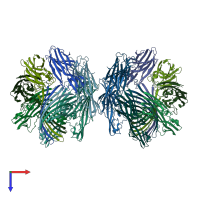 PDB entry 4h56 coloured by chain, top view.