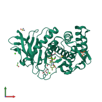 PDB entry 4h57 coloured by chain, front view.