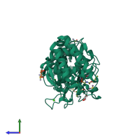 PDB entry 4h57 coloured by chain, side view.