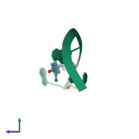 PDB entry 4h5a coloured by chain, side view.