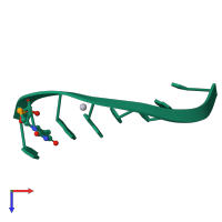 PDB entry 4h5a coloured by chain, top view.