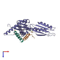 PDB entry 4h62 coloured by chain, top view.