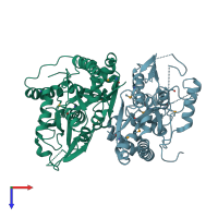 PDB entry 4h65 coloured by chain, top view.