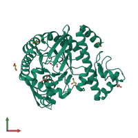 PDB entry 4h6e coloured by chain, front view.