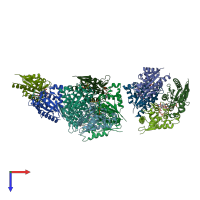 PDB entry 4h6p coloured by chain, top view.