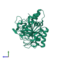 PDB entry 4h6v coloured by chain, side view.