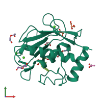 PDB entry 4h76 coloured by chain, front view.