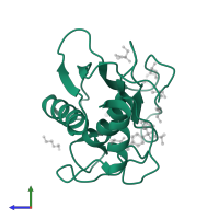 Macrophage metalloelastase in PDB entry 4h76, assembly 1, side view.