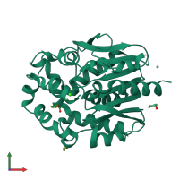 PDB entry 4h77 coloured by chain, front view.