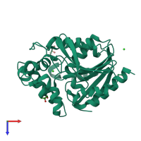 PDB entry 4h77 coloured by chain, top view.