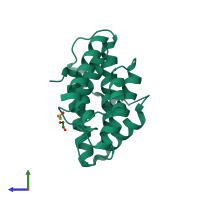 PDB entry 4h79 coloured by chain, side view.