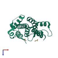PDB entry 4h79 coloured by chain, top view.