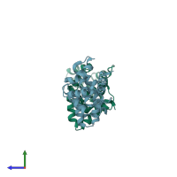 PDB entry 4h7a coloured by chain, side view.