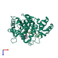 PDB entry 4h7c coloured by chain, top view.