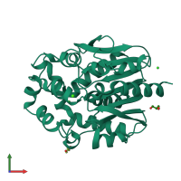 PDB entry 4h7d coloured by chain, front view.