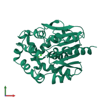 PDB entry 4h7h coloured by chain, front view.