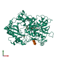 PDB entry 4h7u coloured by chain, front view.