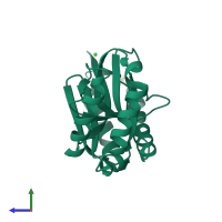 PDB entry 4h7w coloured by chain, side view.