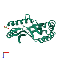 PDB entry 4h7w coloured by chain, top view.