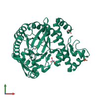 PDB entry 4h7z coloured by chain, front view.