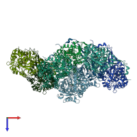 PDB entry 4h80 coloured by chain, top view.