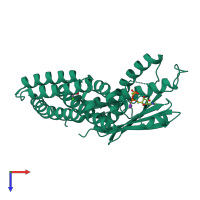 PDB entry 4h85 coloured by chain, top view.