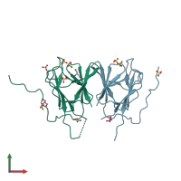 PDB entry 4h87 coloured by chain, front view.