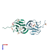 PDB entry 4h87 coloured by chain, top view.