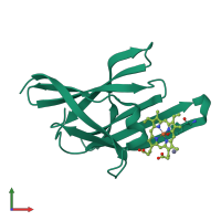 PDB entry 4h8p coloured by chain, front view.