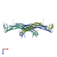 PDB entry 4h8s coloured by chain, top view.