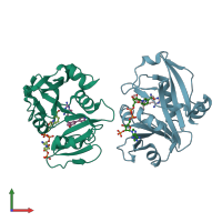 PDB entry 4h95 coloured by chain, front view.