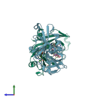 PDB entry 4h95 coloured by chain, side view.