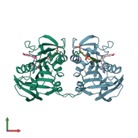 PDB entry 4h98 coloured by chain, front view.