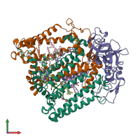 PDB entry 4h99 coloured by chain, front view.