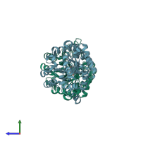 PDB entry 4h9u coloured by chain, side view.