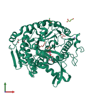 PDB entry 4ha4 coloured by chain, front view.
