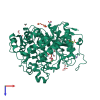 PDB entry 4ha4 coloured by chain, top view.