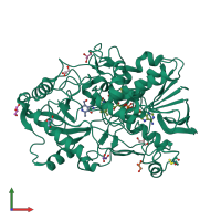 PDB entry 4ha6 coloured by chain, front view.
