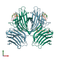 PDB entry 4han coloured by chain, front view.