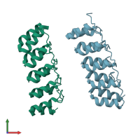 PDB entry 4hb5 coloured by chain, front view.